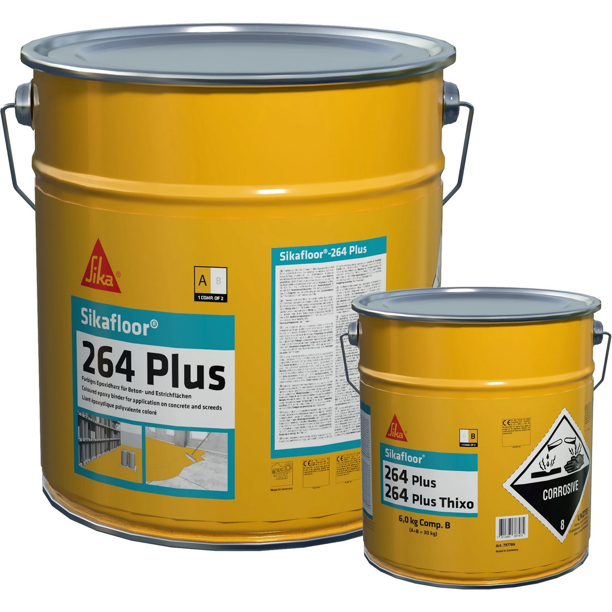 Sikafloor-264 Plus 30kg stone grey component A + B (24+6kg) - RAL 7030ca