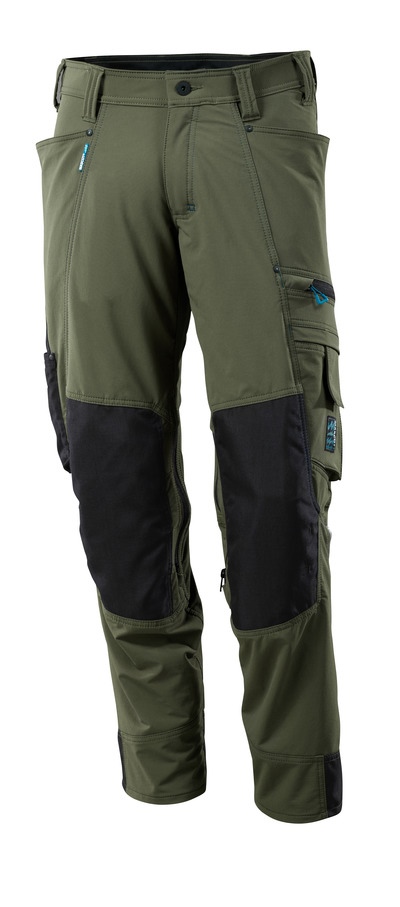 MASCOT® ADVANCED Hose m. Knietaschen Stretchstoff moosgrün Gr.82C46