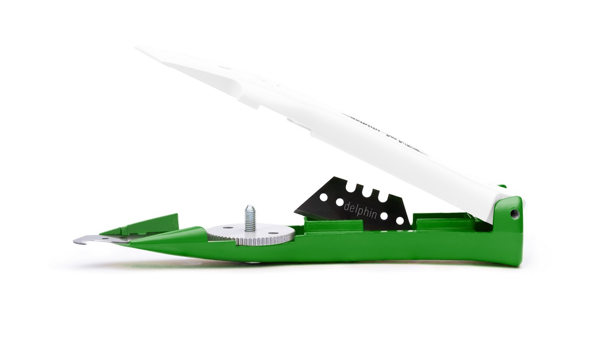 Delphin®-03 Club Edition Grün-Weiß Universalmesser inkl. Kunststoffköcher