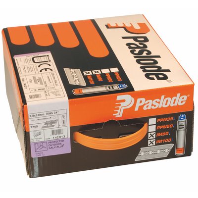 ITW Paslode strip nails galv. grooved 34° 2.8x63mm 3750pcs Impulse Pack IM90