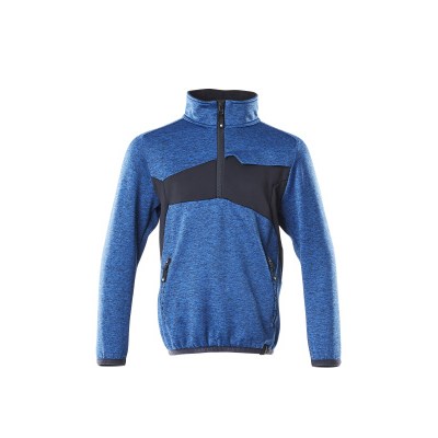 MASCOT® Fleecepullover f. Kinder  kurzer Zipper azurbl./schwarzbl. Gr. 116