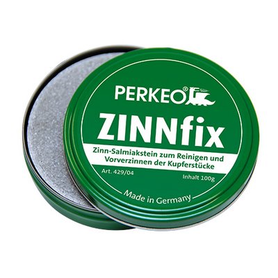Perkeo ZINNFIX Verzinnungs+Reinigungs- stein f. Kupferstücke in Blechdose