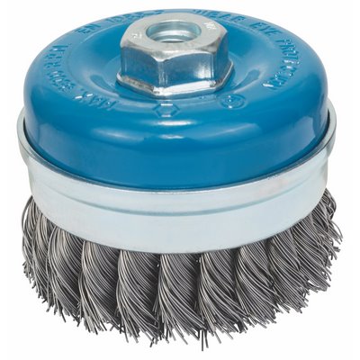 Bosch cup brush 0.5mm M14 knotted wire Ø90mm