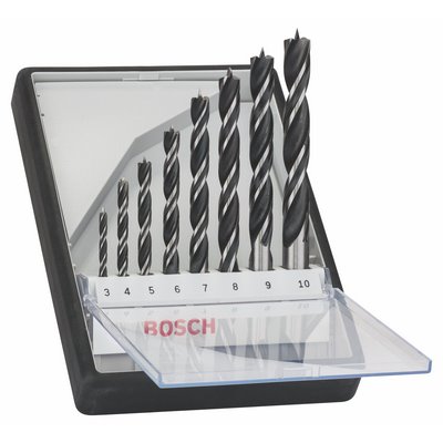 Bosch Robust Line 8-piece wood twist drill bit set