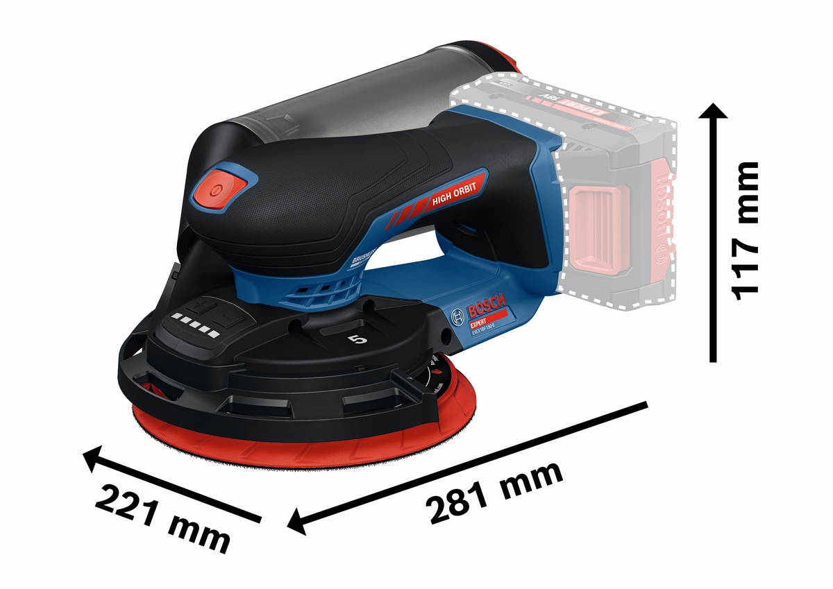 Bosch EXPERT EXEX18V-150-5 Akku-Exzenterschleifer in L-BOXX 162