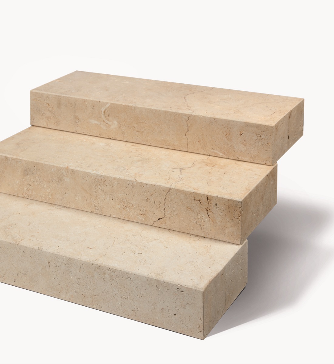 SELTRA block step IREMIA yellow-beige 15x35x100cm satin. Limestone Turkey