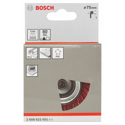 Bosch cup brush 1.1mm nylon wire w. corundum Ø75mm