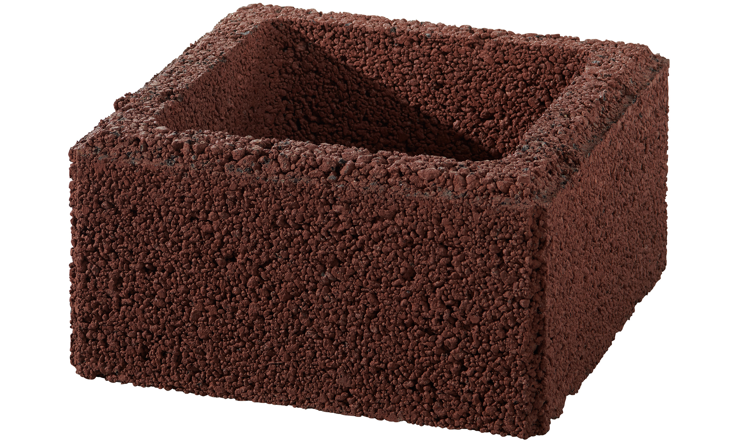 Pillar element Terrano 37.5x37.5x20cm brown. pile-spored