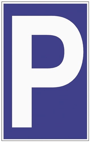Car park signage Parking L250xW400mm Ku.blue/white