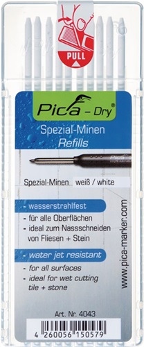 Zestaw 10 sztuk białych wodoodpornych rękawiczek Pica Dry 4043