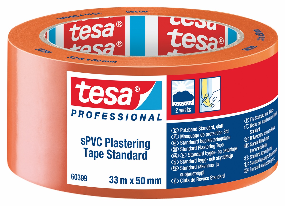 Taśma tynkarska tesa® PVC standard gładka 33mx50mm pomarańczowa - 60399