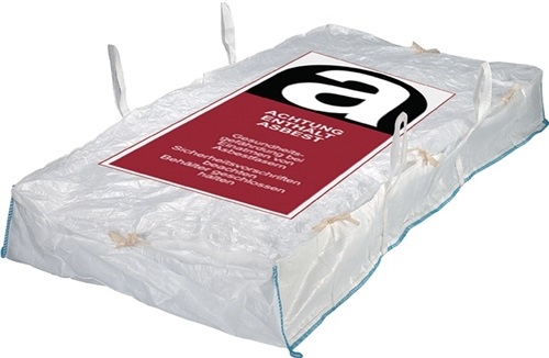 Platensack-/Bag. PP. Udźwig 1000 kg dł./szer./wys.: 260 x 125 x 30 cm Nadruk azbestowy