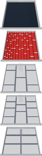 Schubladen-Unterteilungsmaterial Front-H.50-150mm 79-tlg.