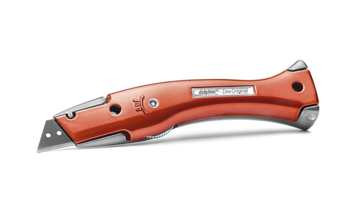 Delphin®-03 Style Edition Candy Black-Red Utility knife incl. plastic sheath