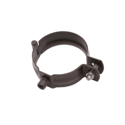 PREFA drain pipe clamp DN80 brown w. threaded socket M10