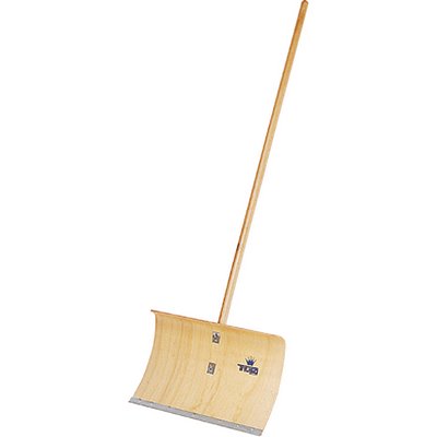 Triuso snow shovel plywood varnished 55cm w. aluminium profile edge oval handle 150cm