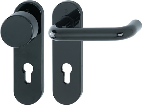 Hoppe Paris FS short backplate interchangeable set Plastic black 40-66mm PZ DIN L/R