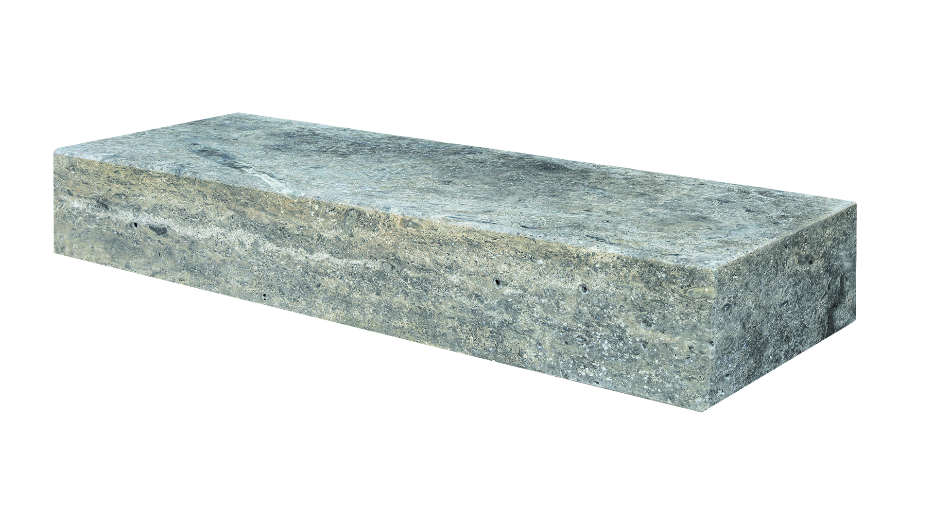 Lagotrade Silver silver-grey block step L/W/H 100/35/15 cm