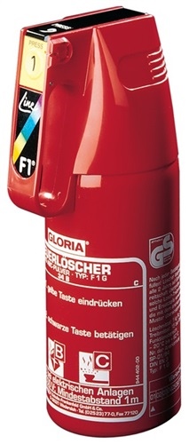 Gloria Pulver-Feuerlöscher F2G f. KfZ Dauerdrucklöscher Brandkl. A/B/C