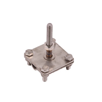 Mastertec cross clamp w. thread M10 f. Earthing fixed point stainless steel A4 round/flat