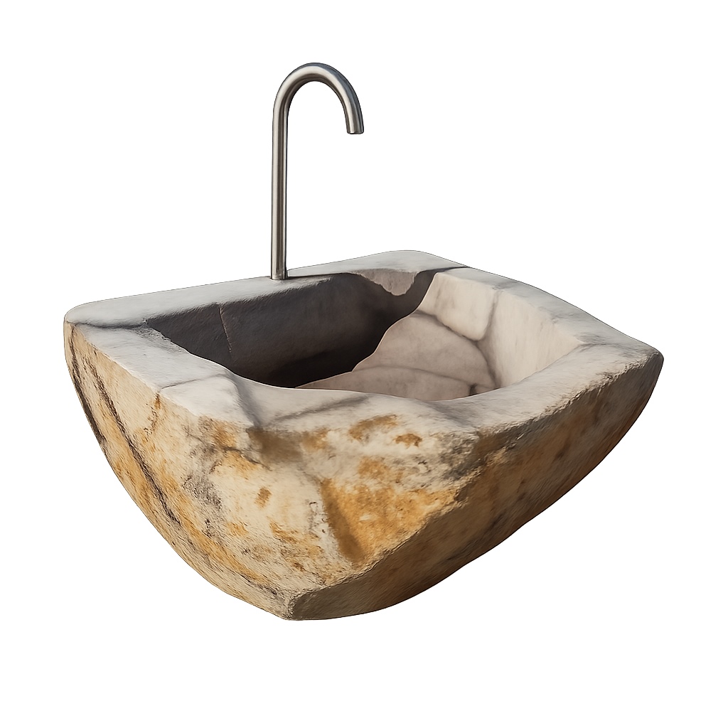 Basalt Findlingsbrunnen Andrea 100x90x45cm