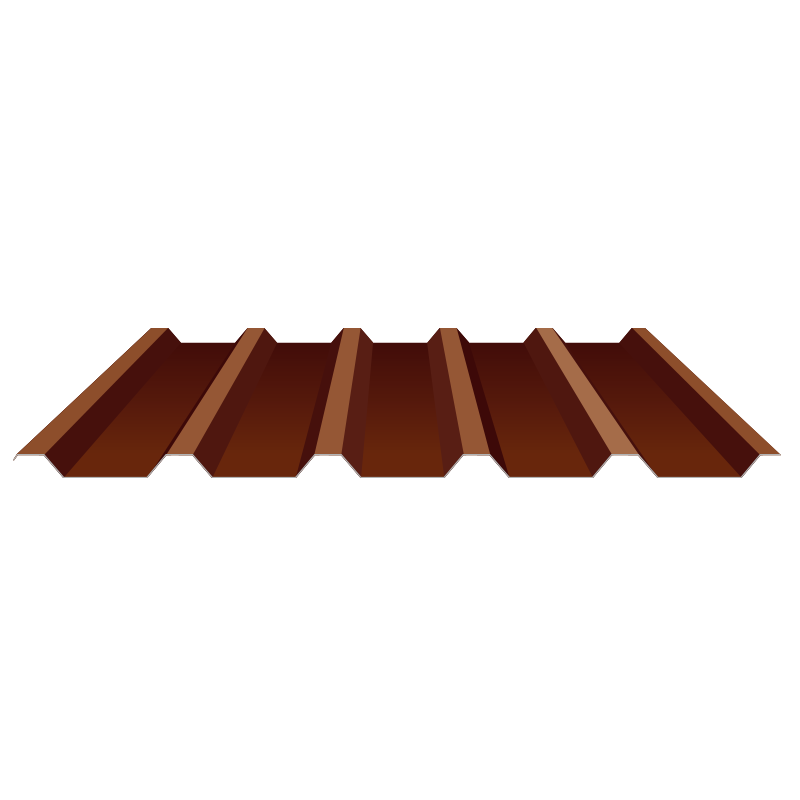Trapezoidal steel sheet WU 30/200/0.75mm roof 1.0x2.5m similar to RAL8012 red-brown RS fleece