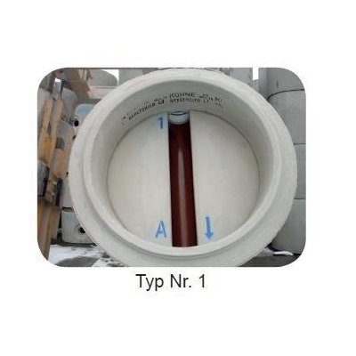 Manhole base type 1 DIN 4034/1 SU-M 1000x650mm Channel DN150 KG