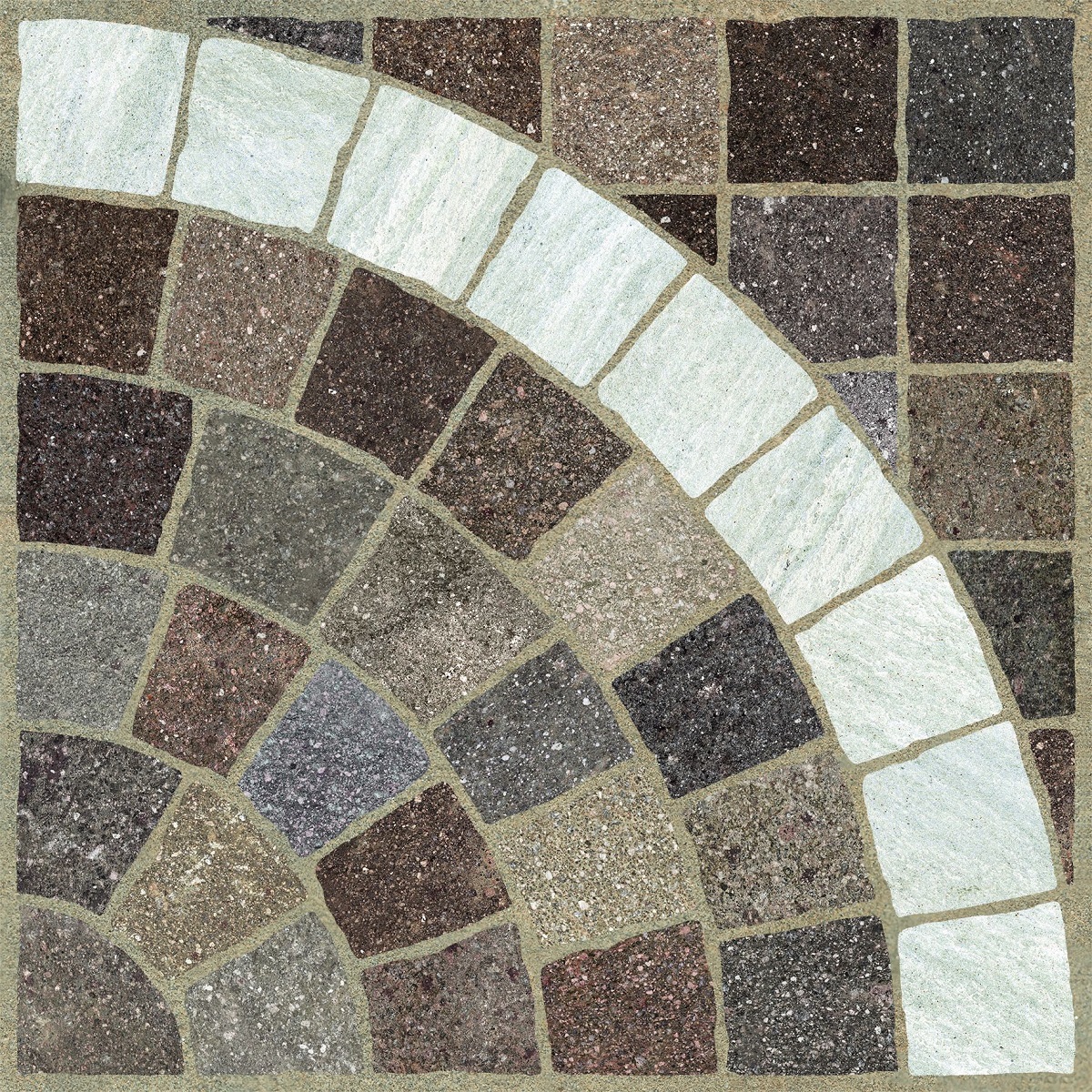 GZO Cubetti Rosone Carrara/Marrone 60/60/2 cm brązowy/biały