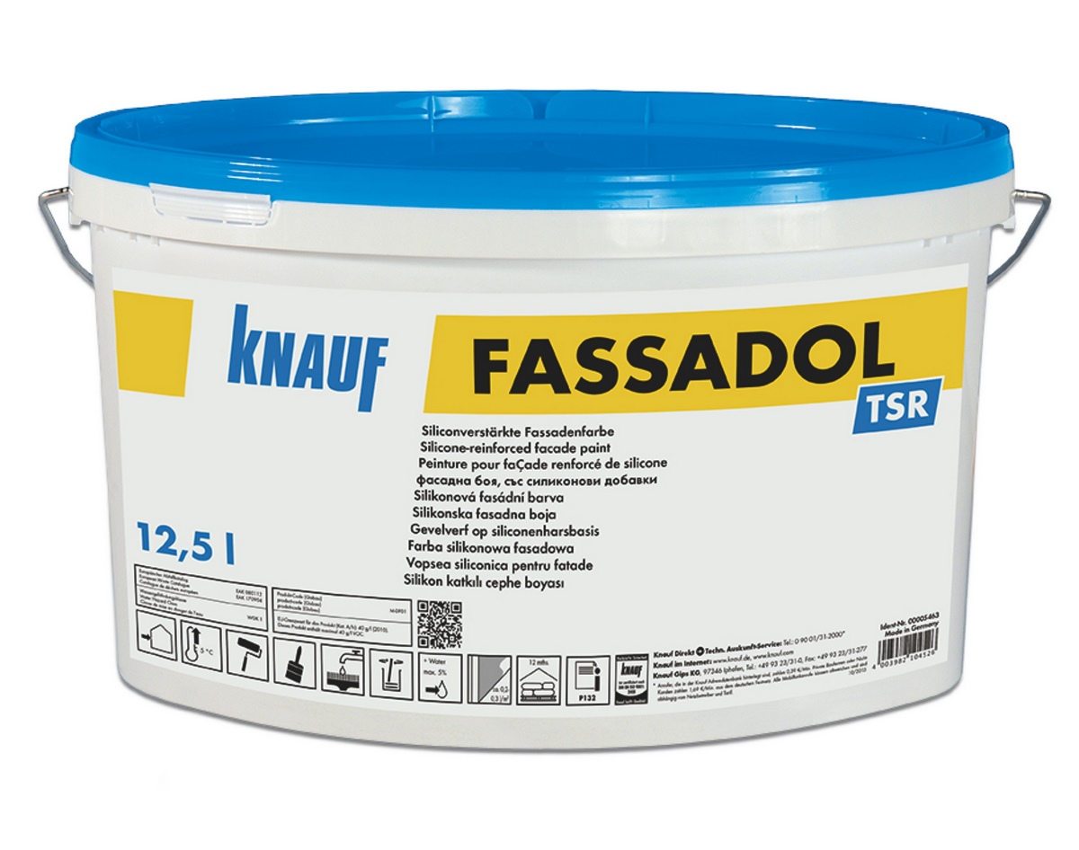 Farba elewacyjna Knauf Fassadol TSR 12,5l zoptymalizowana pod kątem odbicia światła