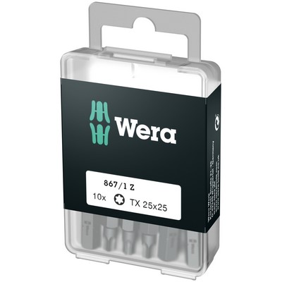 Wera 867/1 DIY TORX Bits 10x TX 25x25mm 1/4" Sechskant - 05072409001