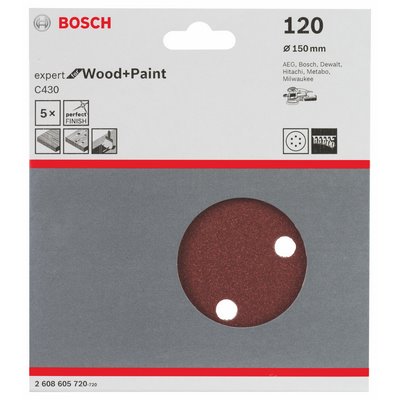 Bosch sanding sheet Expert wood perforated 150mm K120 5-pack