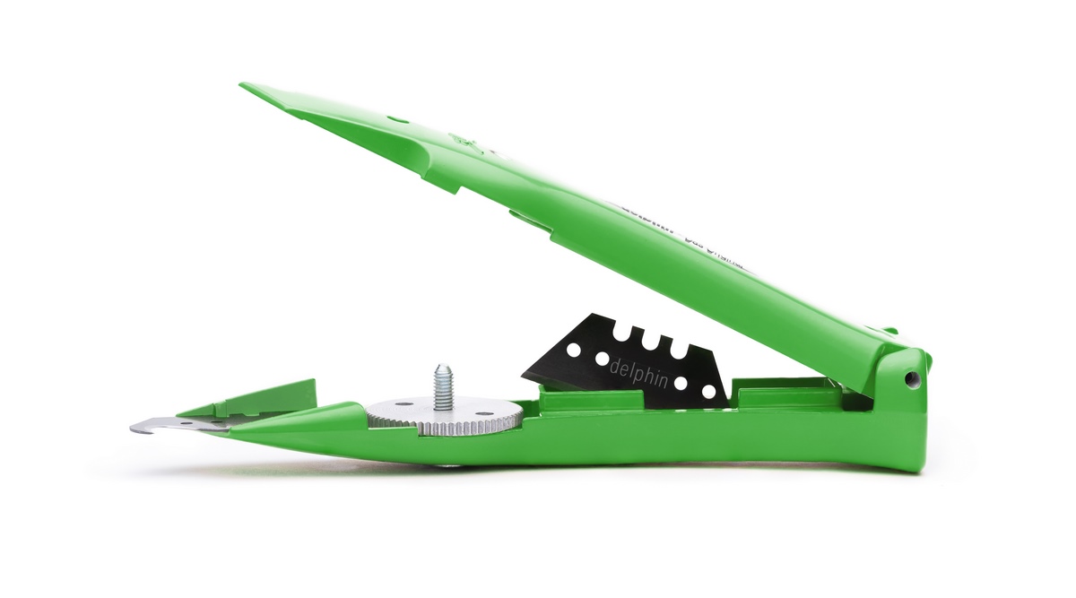 Nóż uniwersalny Delphin®-03 Colour Edition Green z plastikowym kołczanem