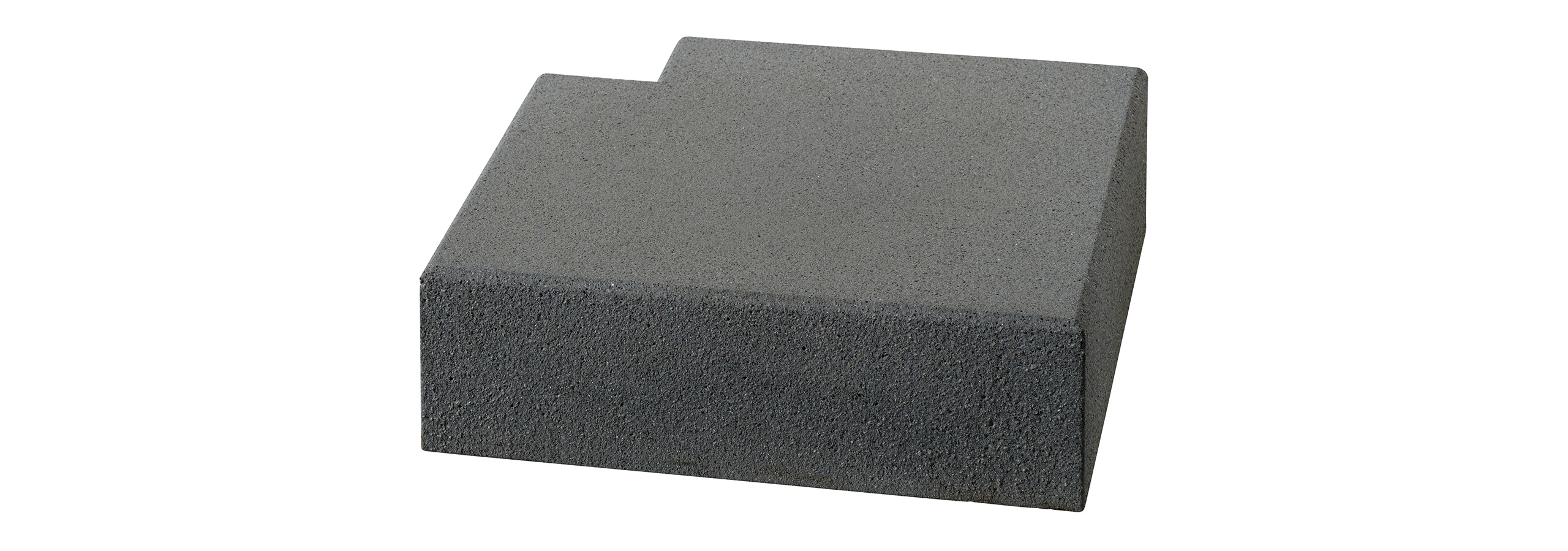 Stufe Vios 90° Ecke 50-50x35x15cm anthrazit. feingestrahlt