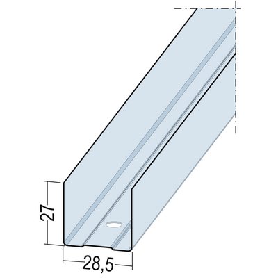 UD ceiling edge profile 28x27x0.6mm 3000mm (16pcs/bundle)