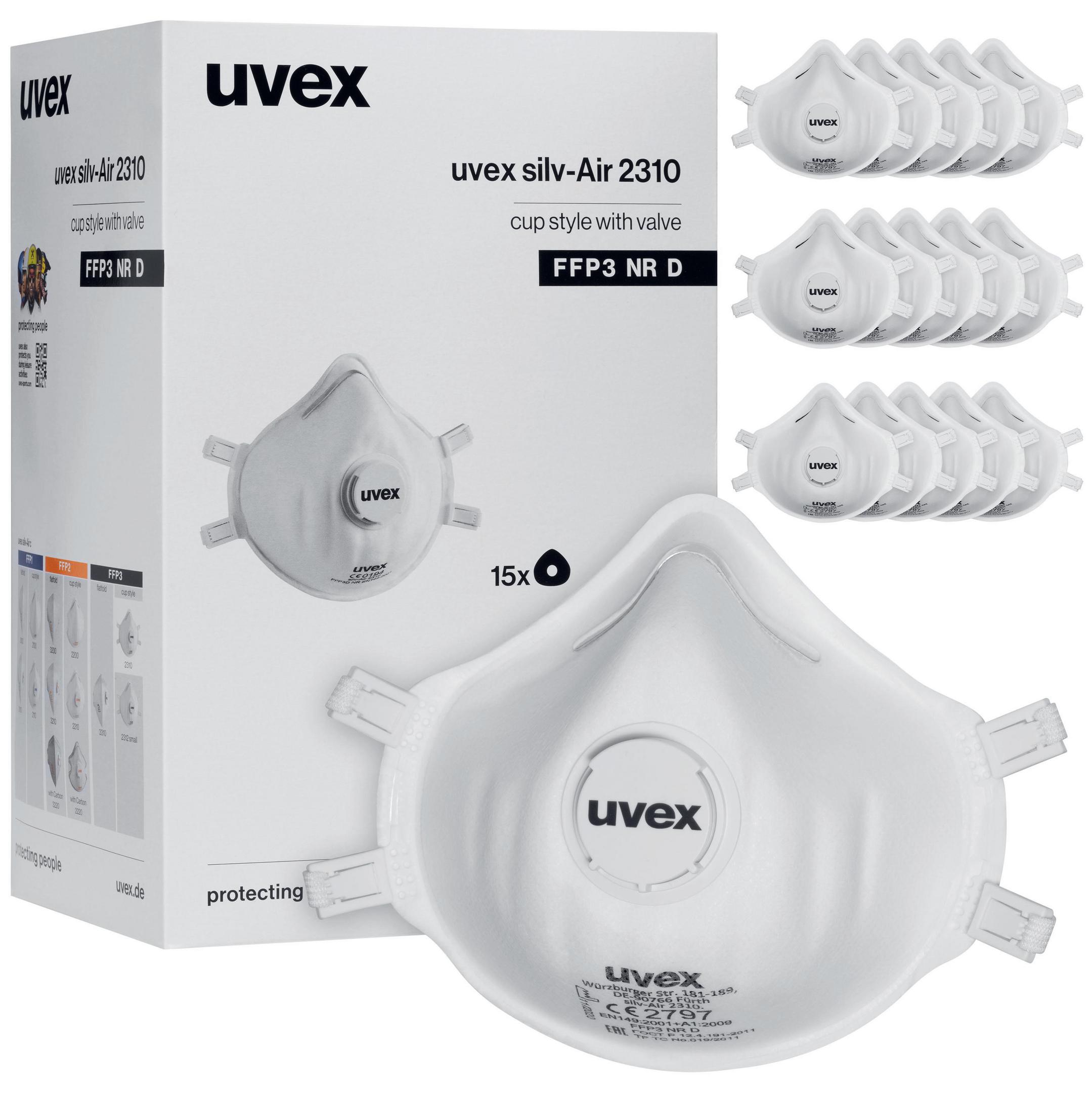 Uvex masks silv-Air classic 2310 FFP3 15pcs/pack
