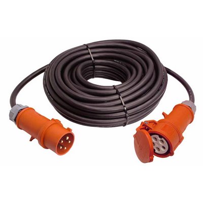 Schwabe CEE Starkstromverlängerung 10m 400V 32A max. 22 kW H07RN-F 5G4 schwarz