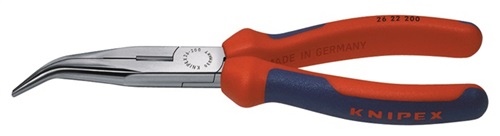 KNIPEX Round nose pliers with cutting edge 200mm angled polished - 26 22 200