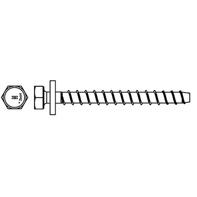 HECO-MULTI-MONTI-plus S 12x180mm łeb sześciokątny z podkładką vz niebieski A2K