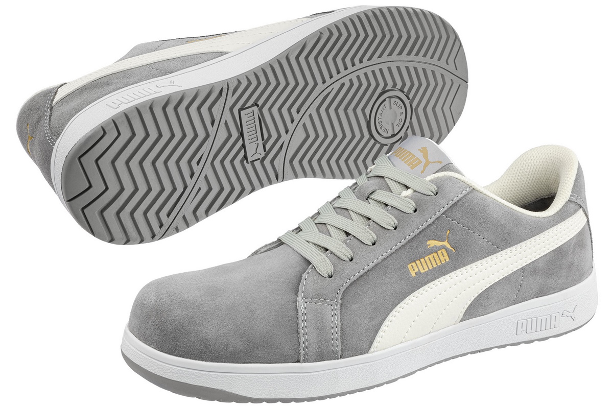 Puma Iconic Suede Gray Low S1PL ESD FO HRO SR safety shoe grey Gr. 47