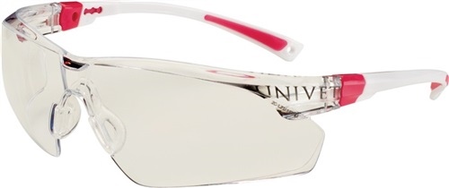 Schutzbrille 506 UP EN 166.EN 170 Bügel weiß rosa.Scheibe klar PC UNIVET