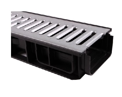 Recyfix Flat 100 podstawa kanału vz z prętem zaciskowym krata MW 75/9 1000x146x80mm