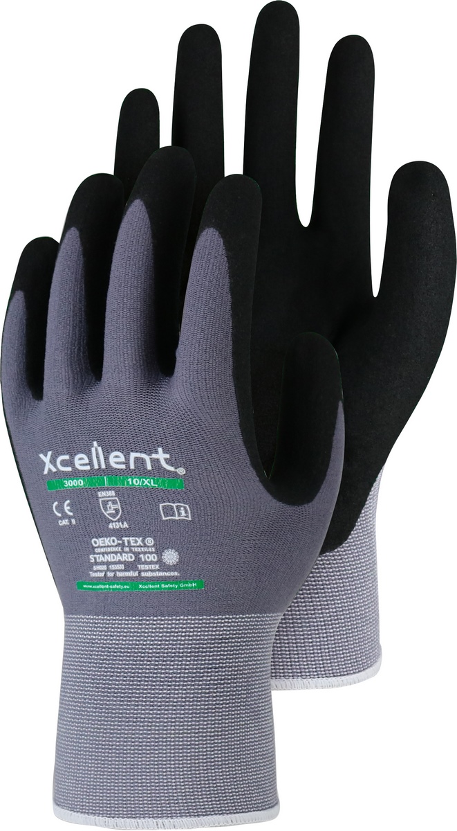 Triuso XC3000 Cut A Polyamid-Spandex- Handschuh mit Nitril-Beschichtung Gr. 10