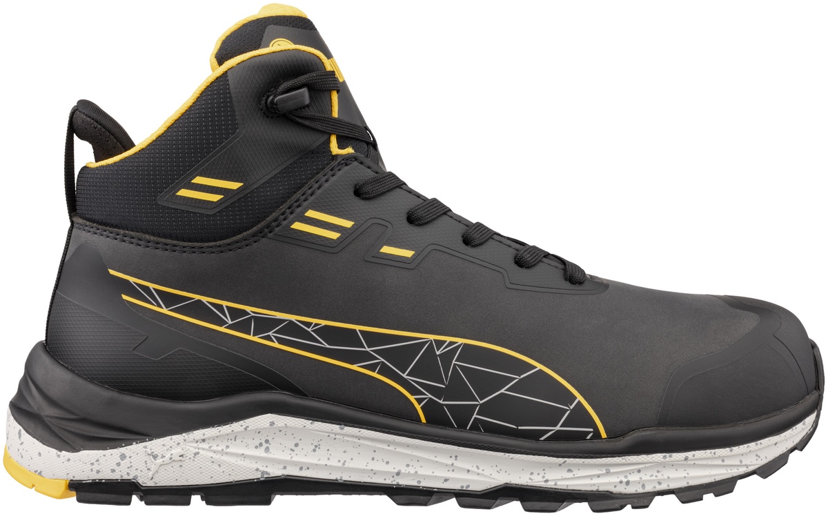PUMA SAFETY XPLORE MID S3S ESD FO HRO SR Sicherheitsschuh anthrazit/gelb Gr. 43