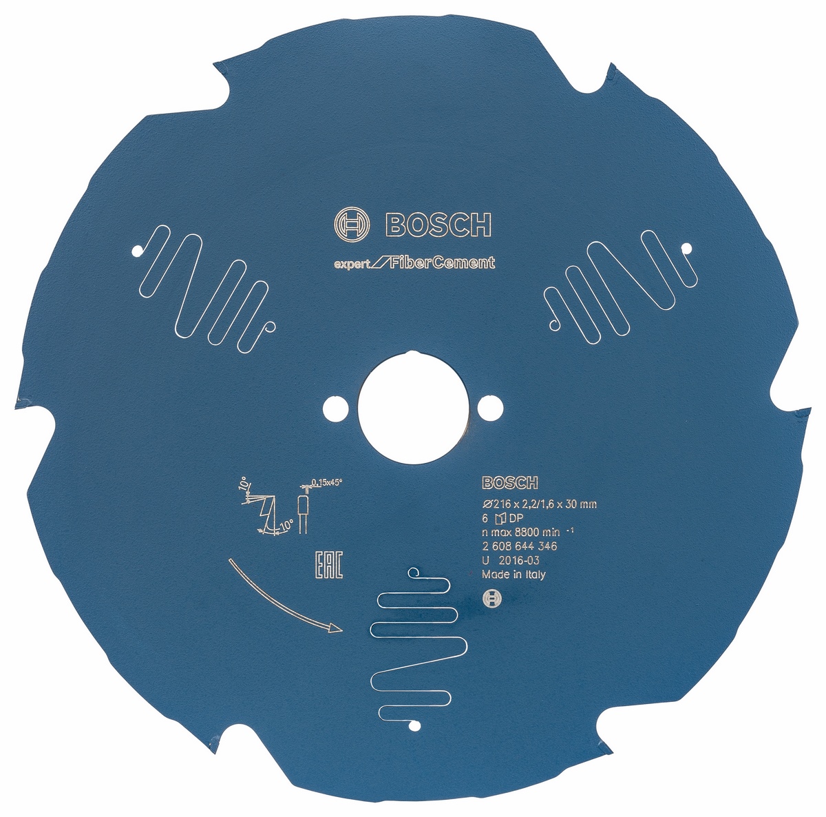 Bosch circular saw blade Expert Fibre Cement 216x30x2.2mm 6 teeth