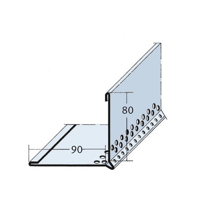 Maisch gravel stop bar aluminium 90x80mm 2.5m 09130 250.0