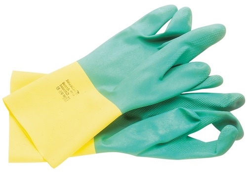 Rękawice chemiczne Bi-Colour 87-900 EN 421 Gr.8.5-9 zielony/żółty 388.EN 374.EN Cat.III
