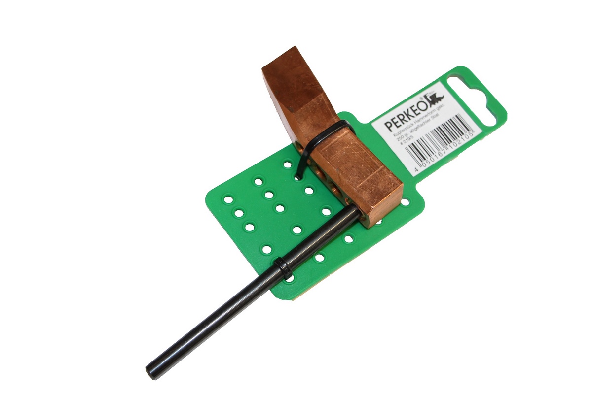 Perkeo Kupferstück Hammerf.-gekr. 250g 100mm-Stift Stiftende abgeflacht
