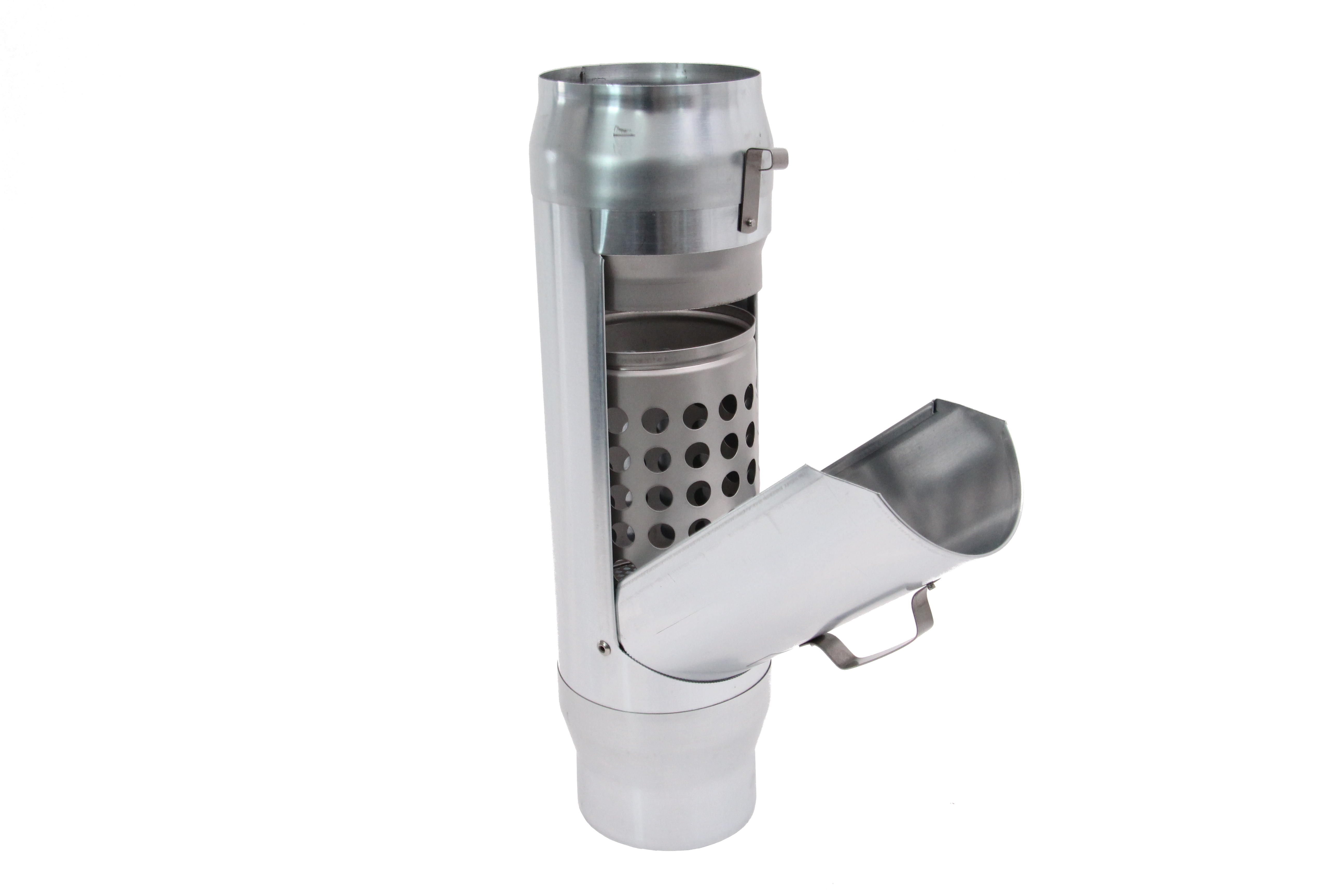 Zinc Madema pipe leaf trap Ø 120mm with stainless steel basket
