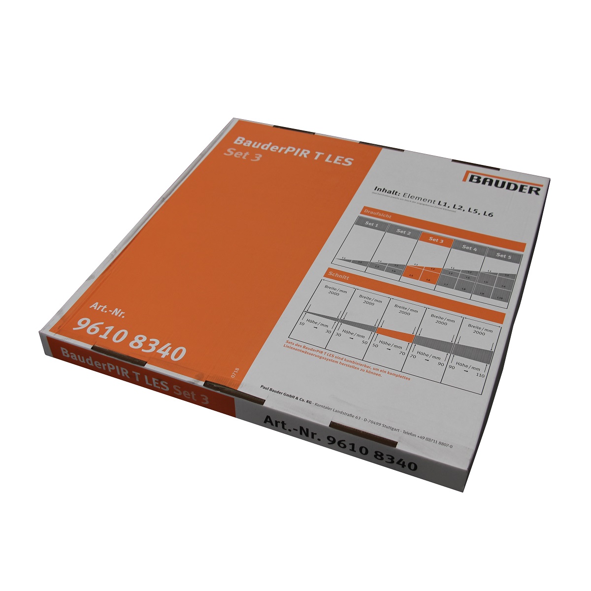 BauderPIR T LES - Set 3 linear drainage system