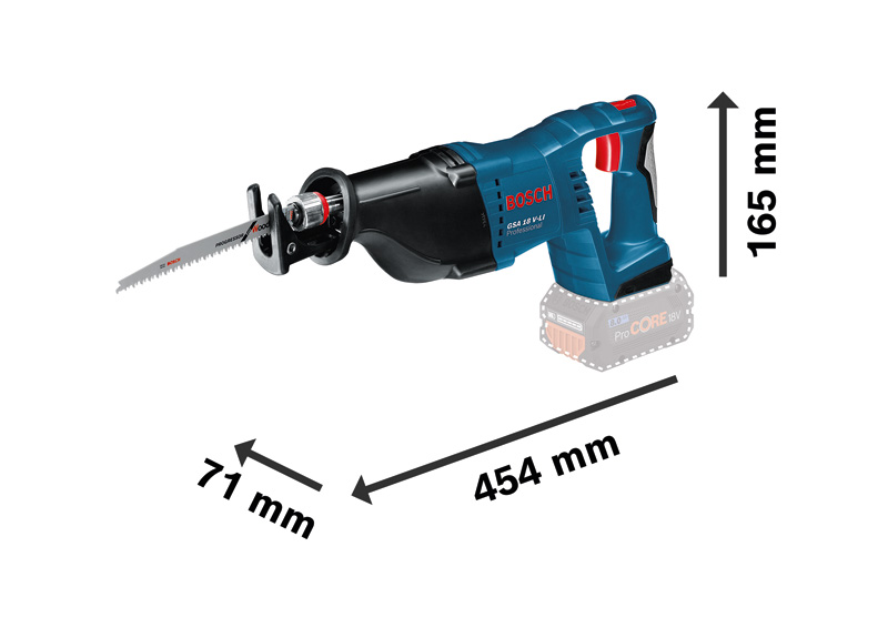 Akumulatorowa pilarka szablasta Bosch GSA 18V-LI 2x5,0 AH z ładowarką w pudełku L-Boxx